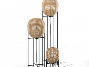 Wicker bulb Sari floor table lamp 3D Model