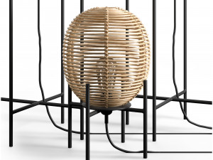 Wicker bulb Sari floor table lamp 3D Model