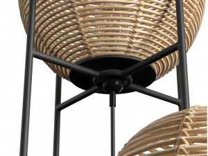 Wicker bulb Sari floor table lamp 3D Model