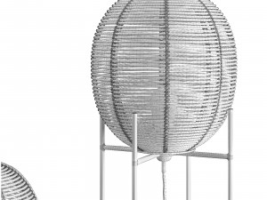 Wicker bulb Sari floor table lamp 3D Model