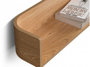 Wooden shelf Octavia with decor 3Dモデル