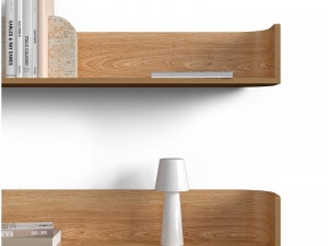 Wooden shelf Octavia with decor 3Dモデル