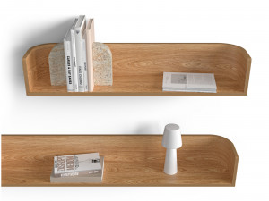Wooden shelf Octavia with decor 3Dモデル