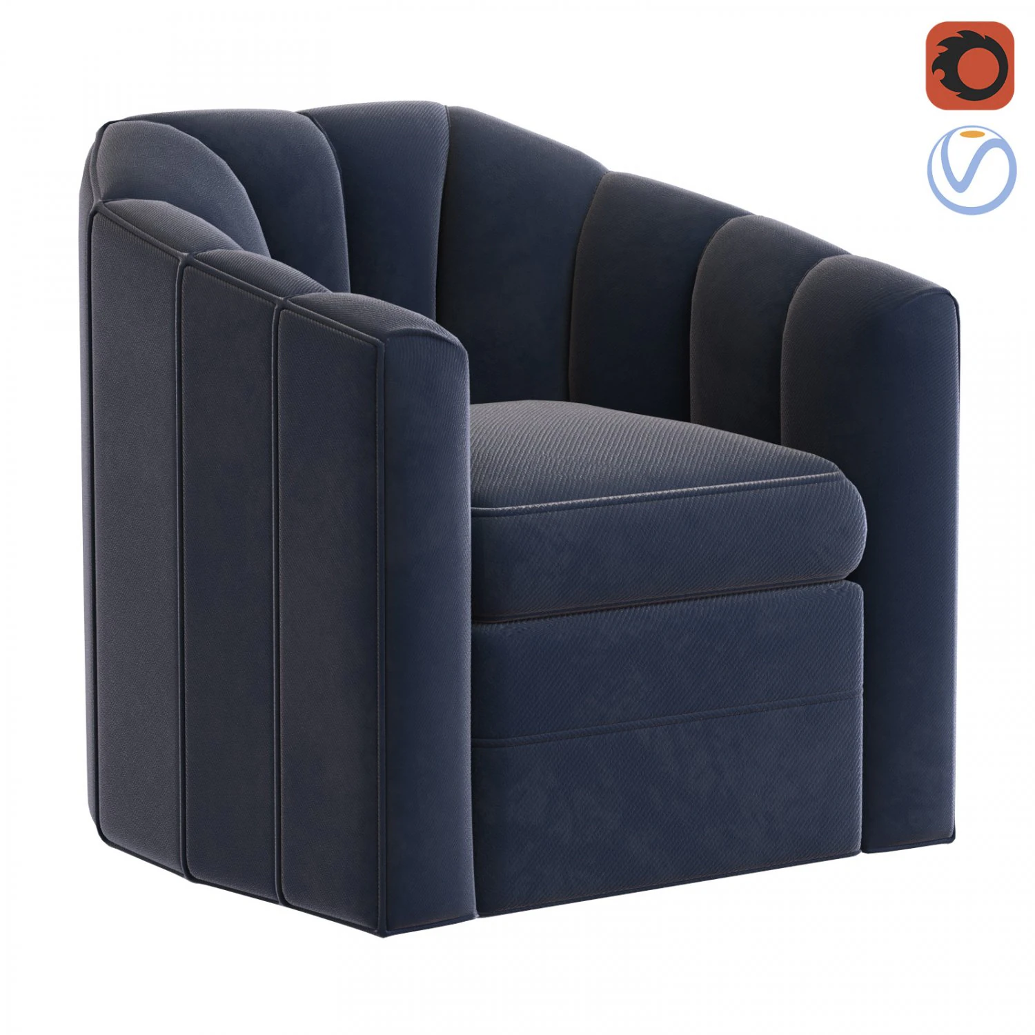 SWIVEL CHAIR DELANCEY Eichholtz 3D Model .c4d .max .obj .3ds .fbx .stl .blend 