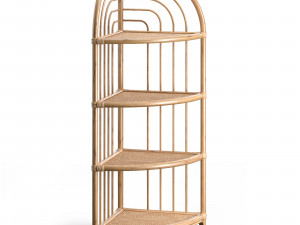 Kantha rattan corner shelf 3D Model