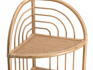 Kantha rattan corner shelf 3D Model