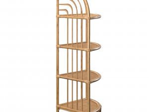 Kantha rattan corner shelf 3D Model