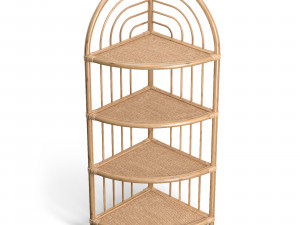 Kantha rattan corner shelf 3D Model