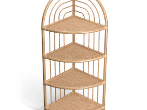 Kantha rattan corner shelf 3D Model
