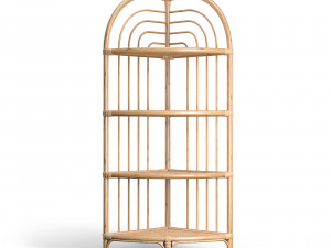 Kantha rattan corner shelf 3D Model
