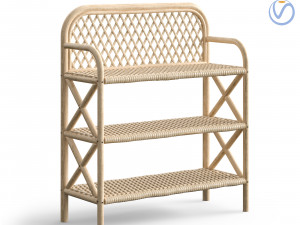 Ezra Cane Bamboo Bookcase shelf 3D मॉडल