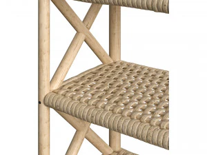 Ezra Cane Bamboo Bookcase shelf 3D Model