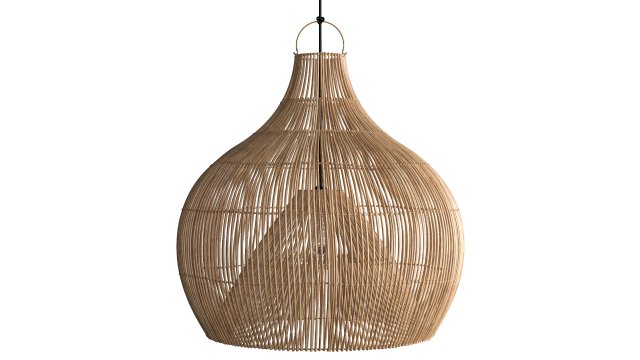 Fishtrap dome bamboo wicker natural lamp 3D Модель .c4d .max .obj .3ds .fbx .stl .blend 