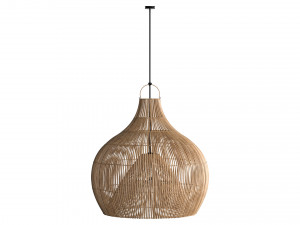 Fishtrap dome bamboo wicker natural lamp 3D Модель