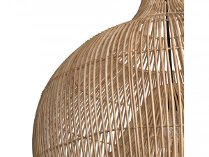 Fishtrap dome bamboo wicker natural lamp 3D Model