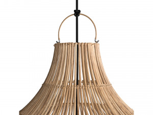 Fishtrap dome bamboo wicker natural lamp 3D Модель
