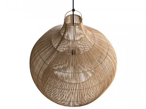 Fishtrap dome bamboo wicker natural lamp 3D Model