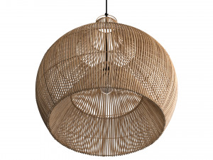 Fishtrap dome bamboo wicker natural lamp 3D Модель