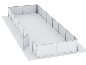 Wooden fence with gravel platform Modelo 3D
