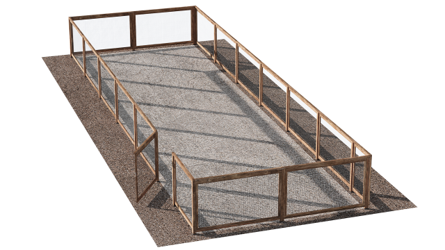 Wooden fence with gravel platform Modelo 3D .c4d .max .obj .3ds .fbx .stl .blend 