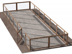 Wooden fence with gravel platform 3D Модель