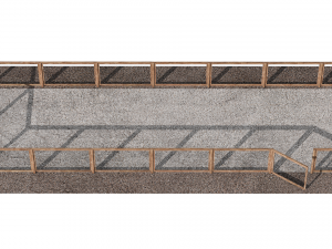 Wooden fence with gravel platform Modelo 3D