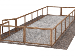 Wooden fence with gravel platform Modelo 3D