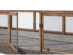 Wooden fence with gravel platform Modelo 3D