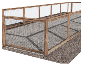 Wooden fence with gravel platform Modelo 3D