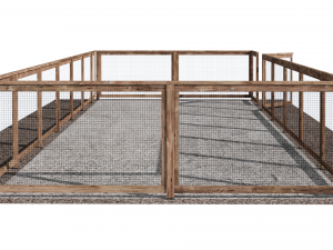 Wooden fence with gravel platform Modelo 3D