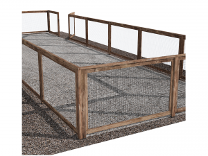 Wooden fence with gravel platform Modelo 3D