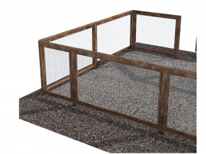 Wooden fence with gravel platform Modelo 3D