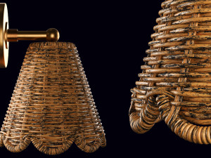 Kismet Hanging Wicker Rattan Sconce 3D मॉडल