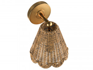 Kismet Hanging Wicker Rattan Sconce 3D-Modell