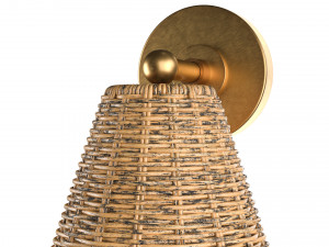 Kismet Hanging Wicker Rattan Sconce 3D-Modell