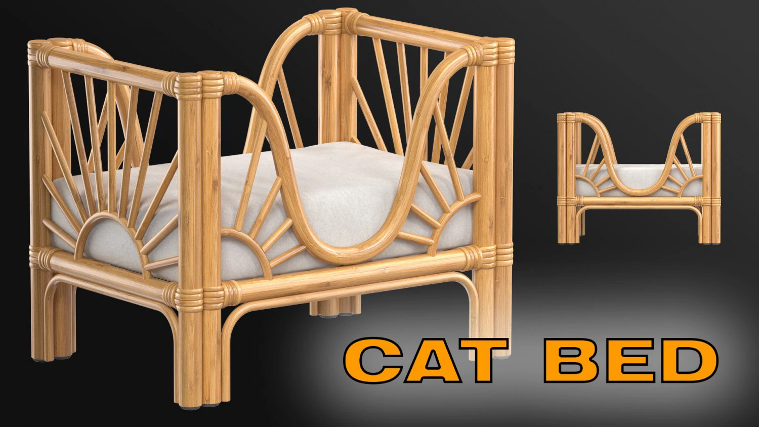 RATTAN Sleeping place for the cat 3D Model .c4d .max .obj .3ds .fbx .stl .blend 