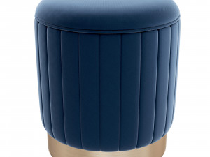 Stool Allegra Eichholtz Roche blue velvet 3D 모델