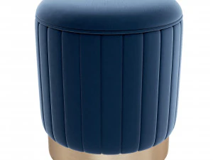 Stool Allegra Eichholtz Roche blue velvet 3D Model