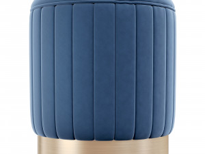 Stool Allegra Eichholtz Roche blue velvet 3D 모델