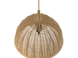 Luna wicker rattan ceiling lamp 3D Model