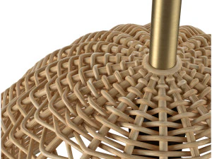 Luna wicker rattan ceiling lamp 3D Model