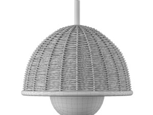 Luna wicker rattan ceiling lamp 3D मॉडल