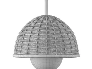 Luna wicker rattan ceiling lamp 3D Model