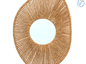 Big bathroom mirror in seagrass frame 3D Model