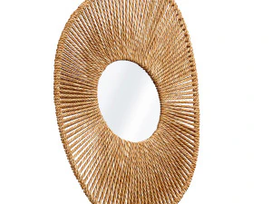 Big bathroom mirror in seagrass frame 3D Model