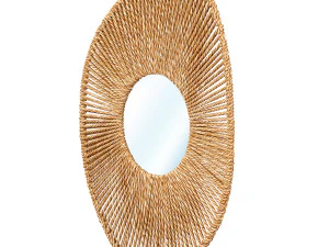 Big bathroom mirror in seagrass frame 3D Model