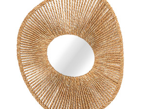 Big bathroom mirror in seagrass frame Model 3D
