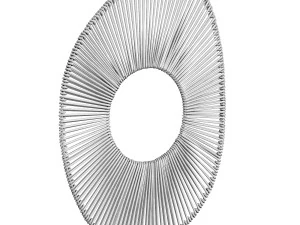 Big bathroom mirror in seagrass frame 3D Model