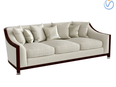 LINLEY GROSVENOR SHOW WOOD 3 SEATER SOFA 3D Model