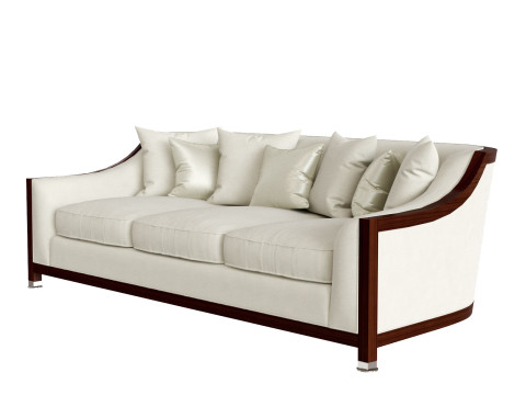 LINLEY GROSVENOR SHOW WOOD 3 SEATER SOFA Model 3D